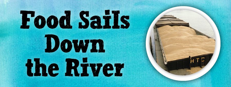 food sails down the river