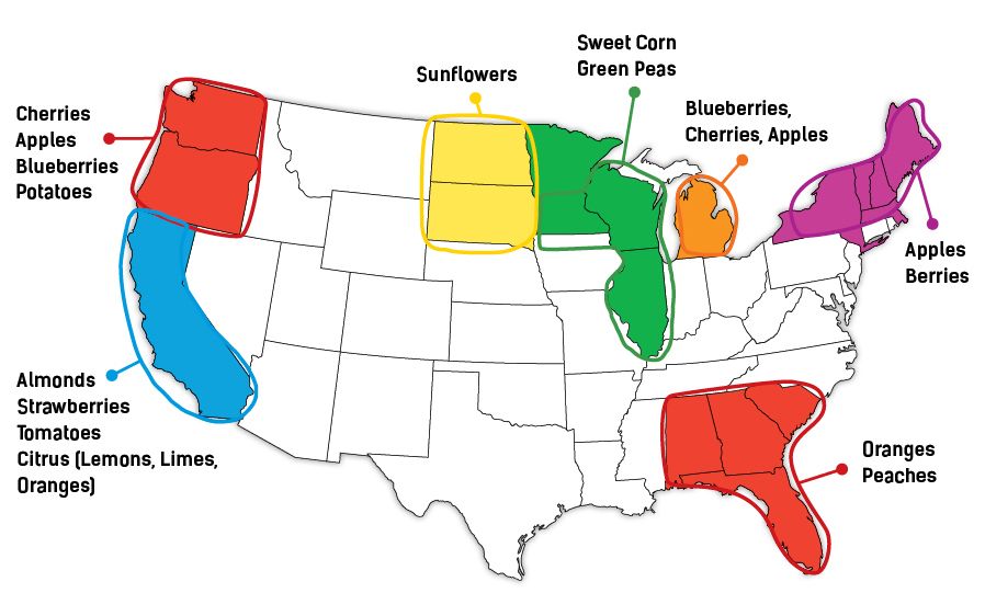 specialty crops in USA map
