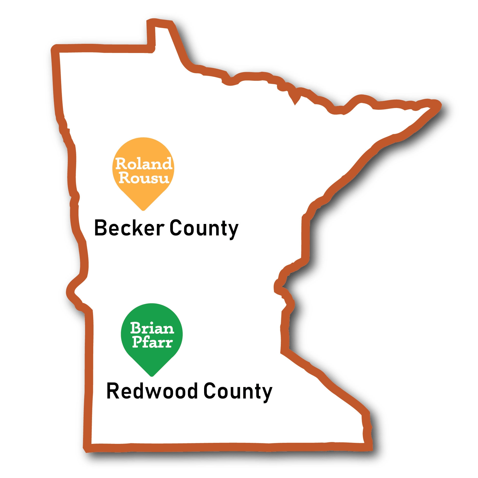 MN map - Becker and Redwood County