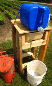 water jug near garden