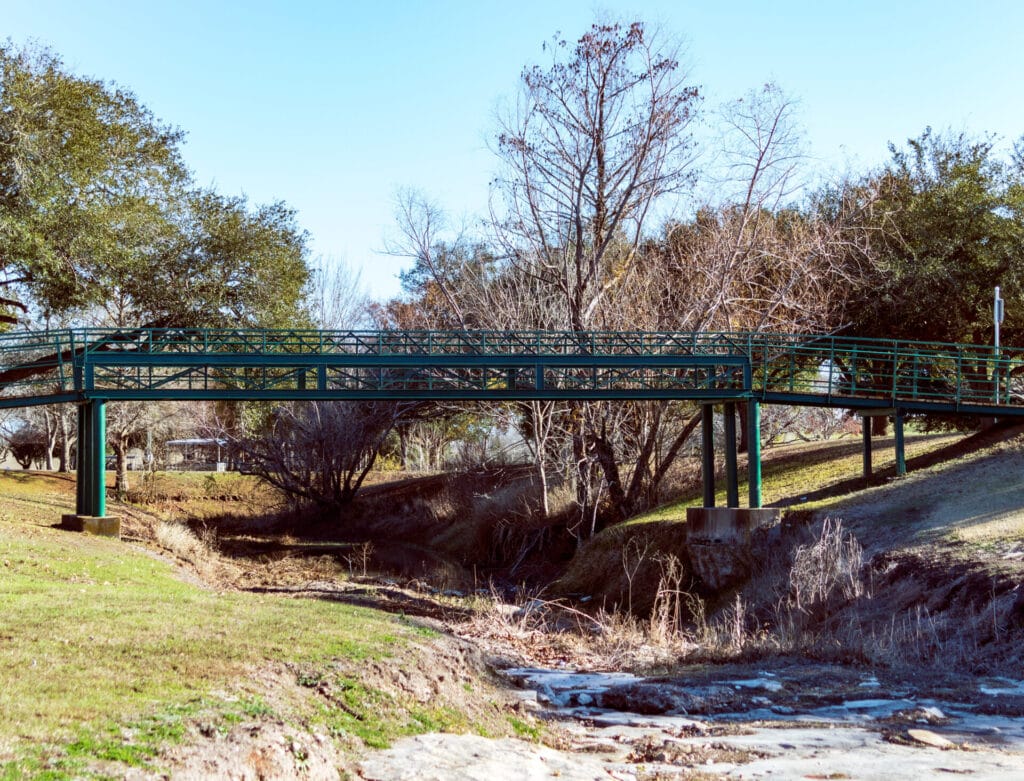 Bridge at a public park in Shiner, TX