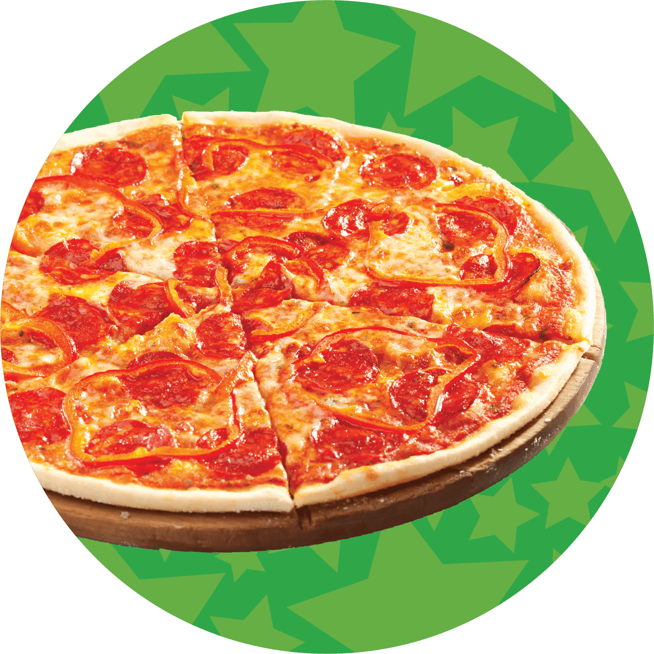 Pizza with Peppers and Pepperonis