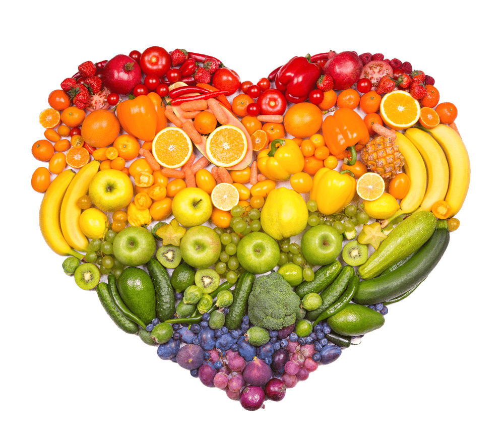 fruit and veggie heart