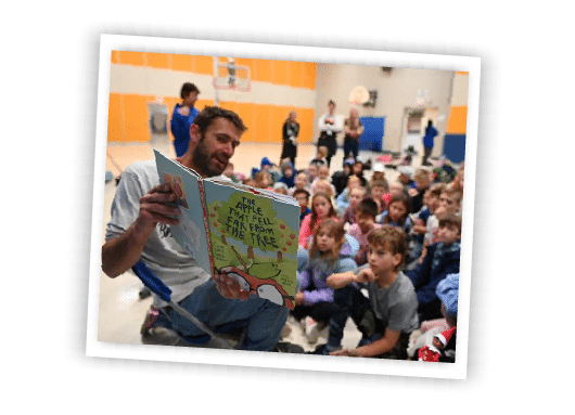 aaron brand reading to kids