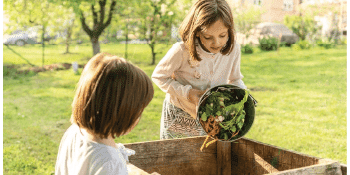 Young Girls Helping with Chores