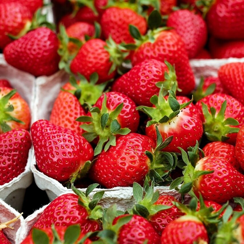 strawberries in containers